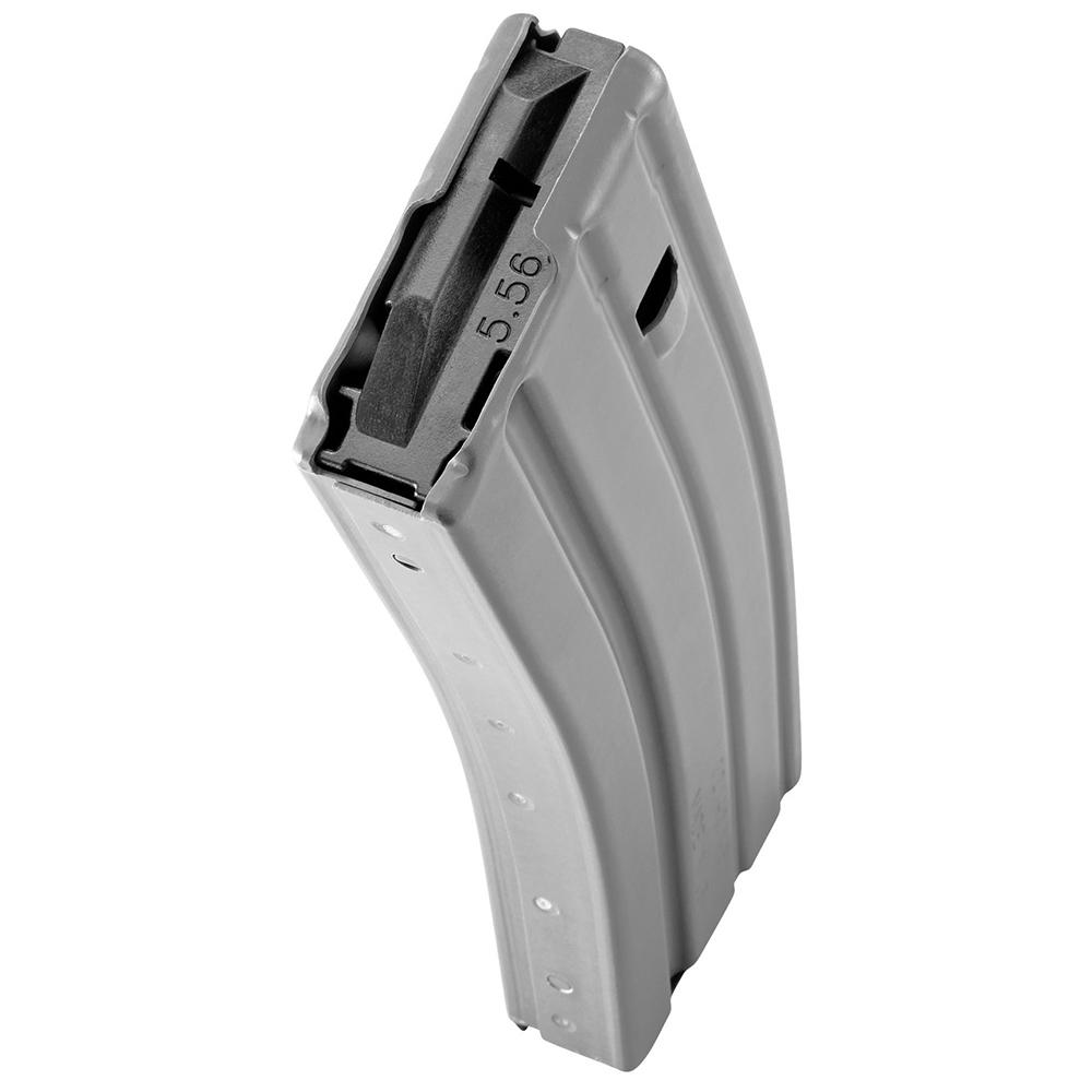 Duramag AR-15 Rifle Magazine Grey with Black Follower 5.56/.223/300BLK 30/rd Picture of C Products Defense Inc. Duramag Speed 30RD 5.56/300BLK Alum Mag Gray Coating/Black Follower