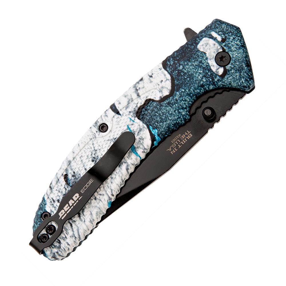 Bear & Son Sideliner Folding Knife 3-1/2" Clip Point Blade TrueTimber Rift Blue Picture of Bear & Son Cutlery BEAR & SON 4 1/2'' TRUE TIMBER RIFT ZYTEL SIDELINER ASSISTED OPENER