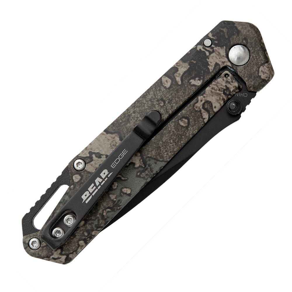 Bear & Son Brisk 3.0 Medium Folding Knife 2-7/8" Drop Point Blade TrueTimber Strata Camo Picture of Bear & Son Cutlery BEAR & SON BRISK 3.0 4 1/4'' TRUE TIMBER STRATA CAMO FRAMELOCK