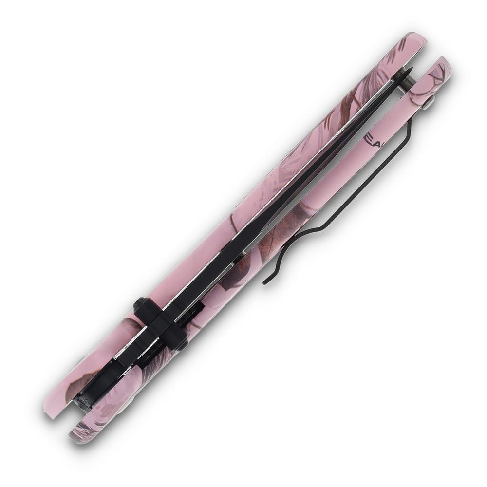 Bear & Son Edge Brisk 2.0 Folding Knife & Sharpener Combo Drop Point Blade Pink Camo Picture of Bear & Son Cutlery Bear & Son Brisk 2.0 / Sharpener Combo Pink Camo