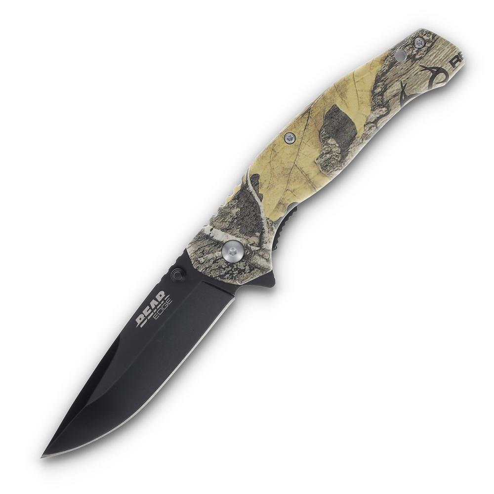 Bear & Son Edge Brisk 2.0 Folding Knife & Sharpener Combo Drop Point Blade Brown Camo Picture of Bear & Son Cutlery Bear & Son Brisk 2.0 / Sharpener Combo Brown Camo