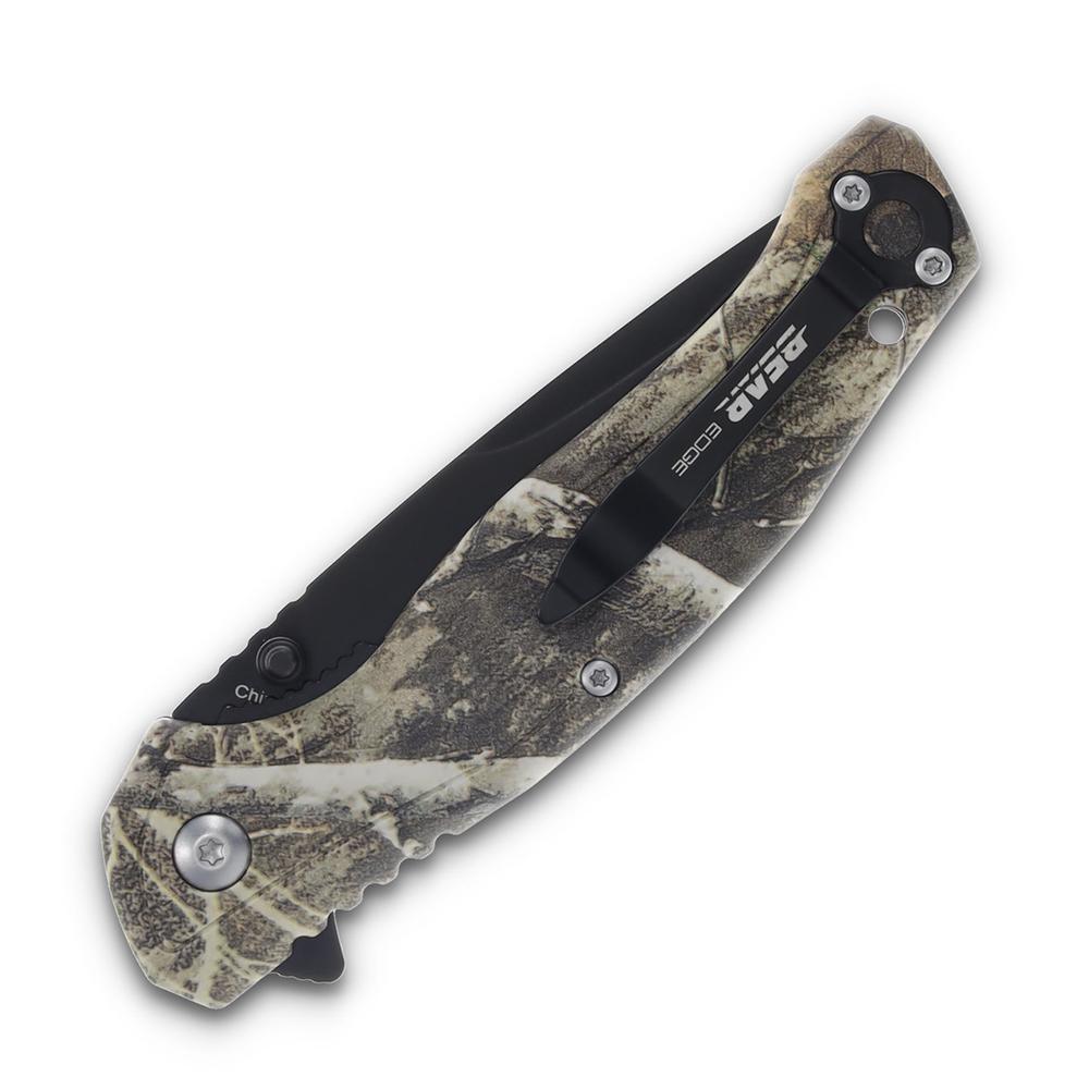 Bear & Son Edge Brisk 2.0 Folding Knife & Sharpener Combo Drop Point Blade Brown Camo Picture of Bear & Son Cutlery Bear & Son Brisk 2.0 / Sharpener Combo Brown Camo