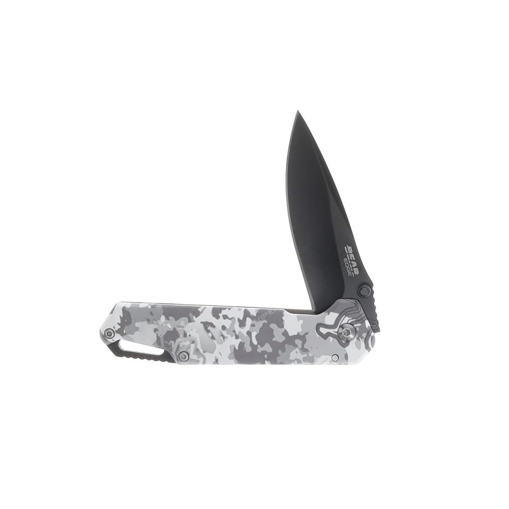 Bear & Son Edge Folding Knife 3" Drop Point Blade Truetimber White Viper Picture of Bear & Son Cutlery BEAR & SON FRAME LOCK FOLDER W WATERPROOF FIRESTARTER WHITE