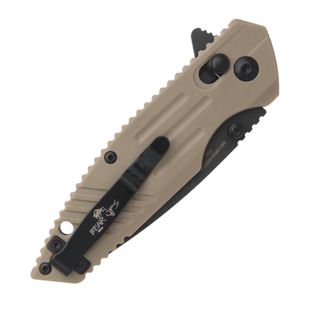 Bear & Son Zytel Slide Lock Folding Knife 2-3/4" Drop Point Desert Sand Picture of Bear & Son Cutlery BEAR & SON 4 3/8'' DESERT SAND ZYTEL SLIDE LOCK D2 BLADE