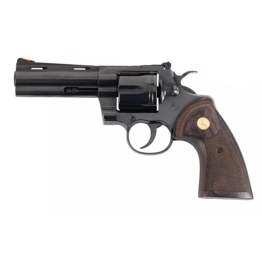 Colt Python 4.25" Blued .Handgun 357 Mag 6rd Capacity 4.25" Barrel Walnut Target Grips Picture of Colt Manufacturing Colt Python 4.25" Blued 357Mag Walnut Target Stock