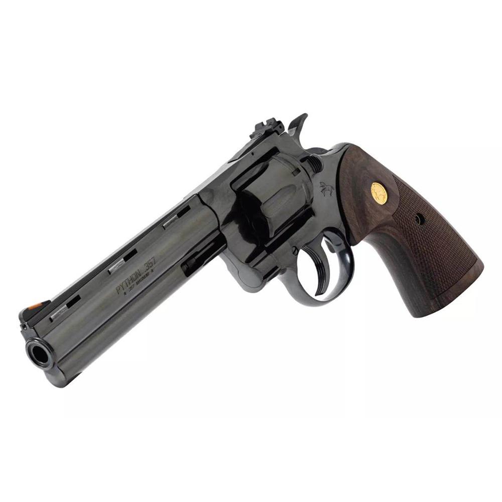 Colt Python Blued Handgun .357 Mag 6rd Capacity 6" Barrel Walnut Target Grips Picture of Colt Manufacturing Colt Python 6" Blued 357Mag Walnut Target Stock