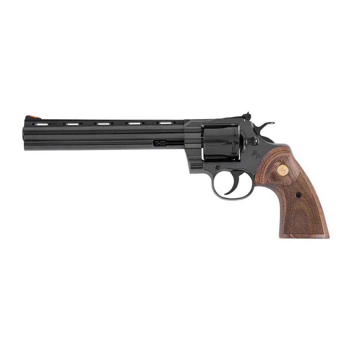 Colt Blued Python Classic Handgun .357 Mag 6rd Capacity 8" Barrel Wood Grips Picture of Colt Manufacturing COLT BLUED PYTHON 357 Mag 8"