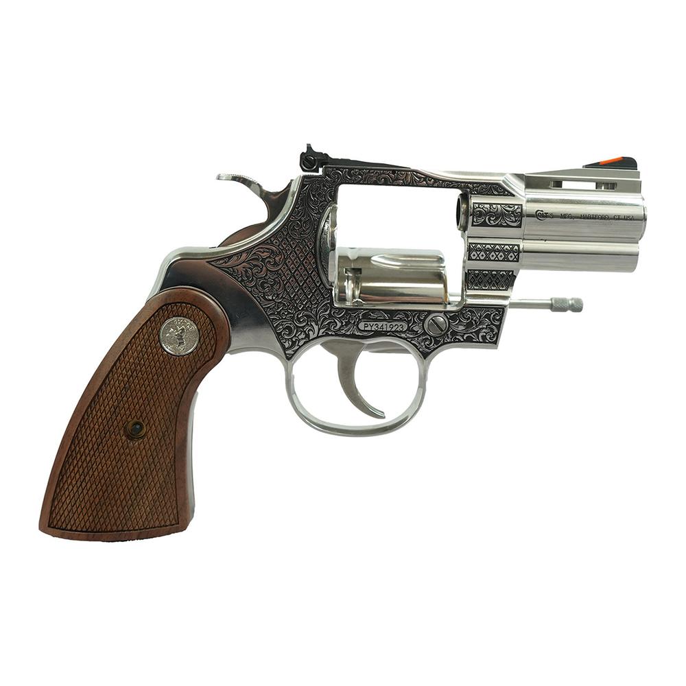 Colt Python Handgun .357 Mag 6rd Capacity 2.5" Barrel Historic Wood Medallion Grips with Filigree Frame and Barrel Picture of Colt Manufacturing Colt Python .357 - 2.5in Historic Wood Medallion Grips Filigree Frame&Barr