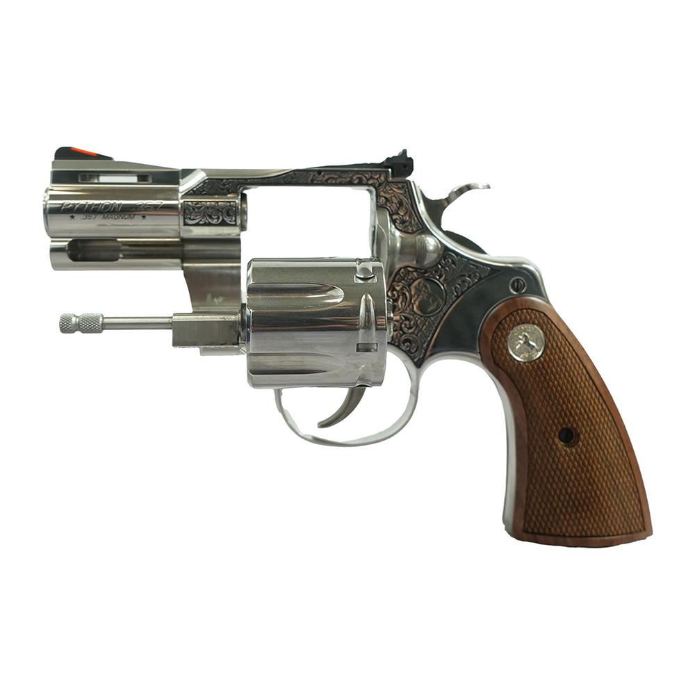 Colt Python Handgun .357 Mag 6rd Capacity 2.5" Barrel Historic Wood Medallion Grips with Filigree Frame and Barrel Picture of Colt Manufacturing Colt Python .357 - 2.5in Historic Wood Medallion Grips Filigree Frame&Barr