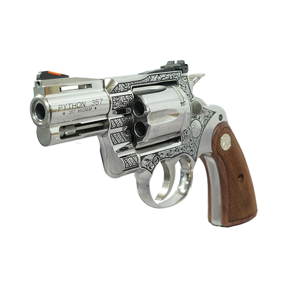 Colt Python Handgun .357 Mag 6rd Capacity 2.5" Barrel Historic Wood Medallion Grips with Filigree Frame and Barrel Picture of Colt Manufacturing Colt Python .357 - 2.5in Historic Wood Medallion Grips Filigree Frame&Barr