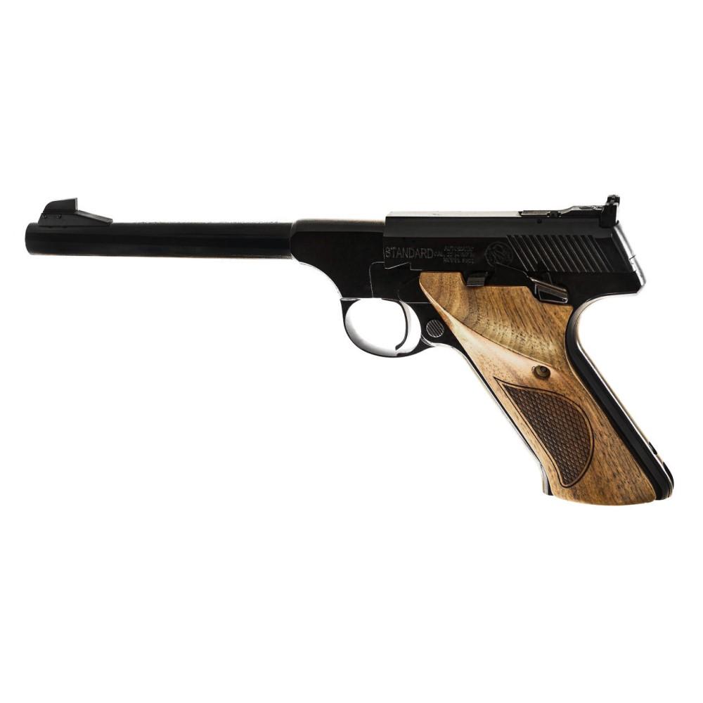 Standard .22 Semi-Automatic Handgun .22 LR 10rd Magazine 6.625" Barrel Black with Wood Grips Picture of Standard MFG Co LLC Standard .22 Semi-Automatic Pistol Royal Blue 6 5/8in Brl