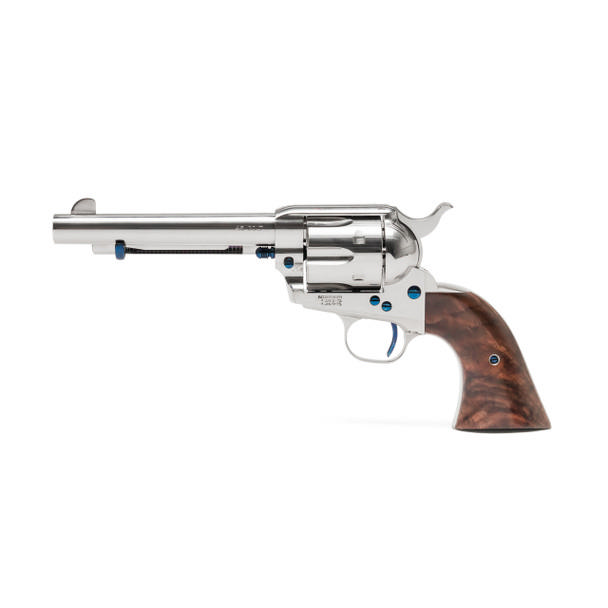 Standard Manufacturing SAA Nickel Revolver .45 Colt 6rd Capacity 5.5" Barrel 2 Piece Grip Picture of Standard MFG Co LLC SAA Nickel 45LC Revolver 5 1/2in 2 piece grip