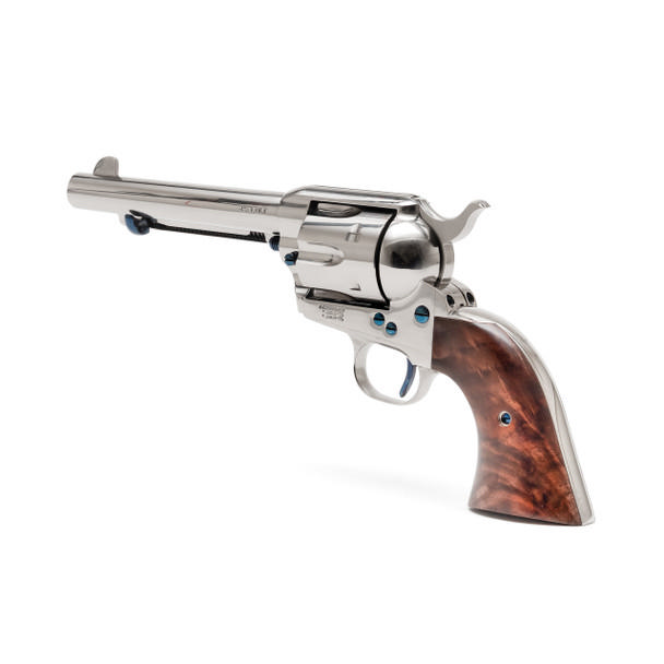 Standard Manufacturing SAA Nickel Revolver .45 Colt 6rd Capacity 5.5" Barrel 2 Piece Grip Picture of Standard MFG Co LLC SAA Nickel 45LC Revolver 5 1/2in 2 piece grip