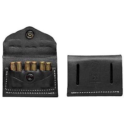 DeSantis 2x2x2 Cartridge Pouch for Most .38/.357 Cal Black Ambi Picture of Desantis Leather Goods Co. #A08 2X2X2 CART POUCH 38/375 BLK