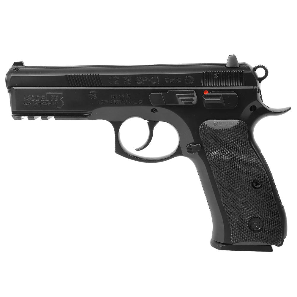 CZ 75 SP-01 Anniversary Elite Handgun 9mm Luger 10rd Magazines(2) 4.6" Barrel Steel Frame Manual Safety Picture of Cz-Usa Firearms CZ 75 SP-01 50TH ANNIVERSARY ELITE 9MM 10RD BLK POLYCOAT STEEL MS