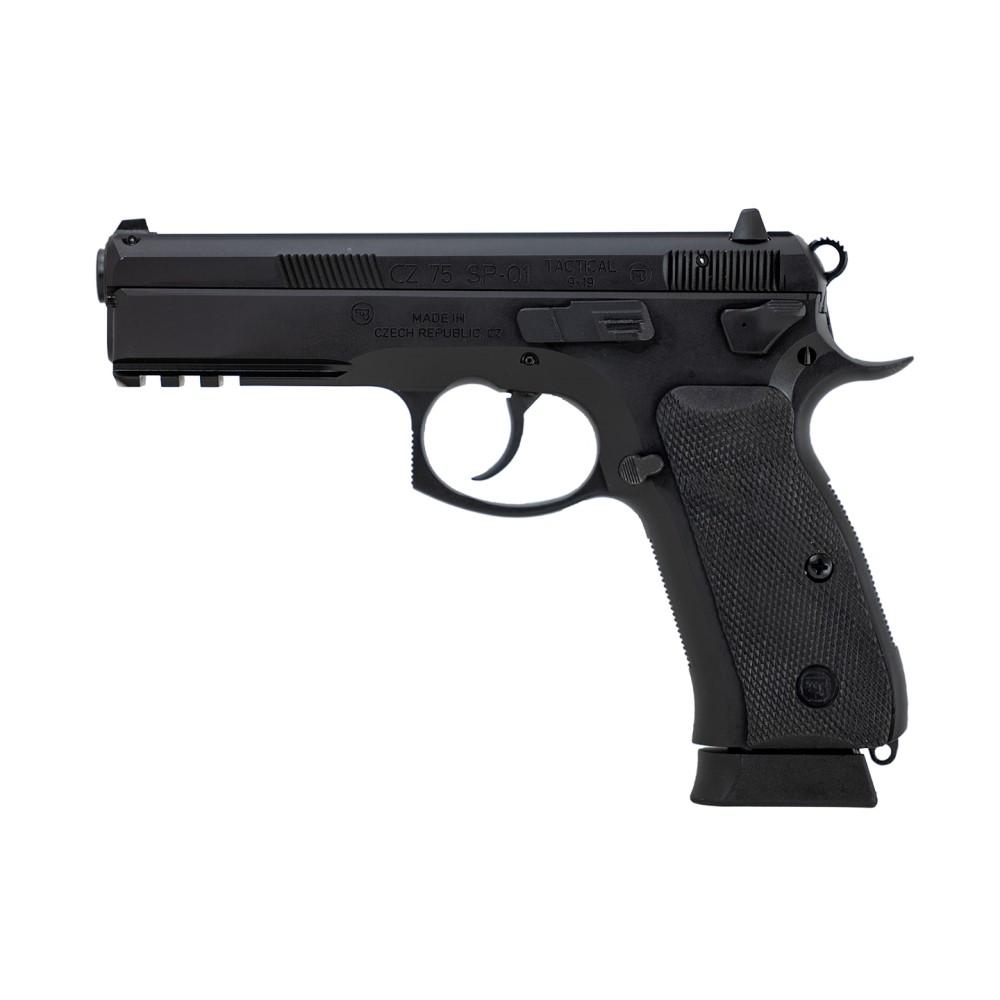 CZ-USA 75 SP-01 Tactical Handgun 9mm Luger 19rd Magazine 4.6" Barrel Black Ambi Decocker Picture of Cz-Usa Firearms CZ 75 SP-01 TACTICAL 9MM 19RD BLK POLYCOAT STEEL AMBI DECOCKER