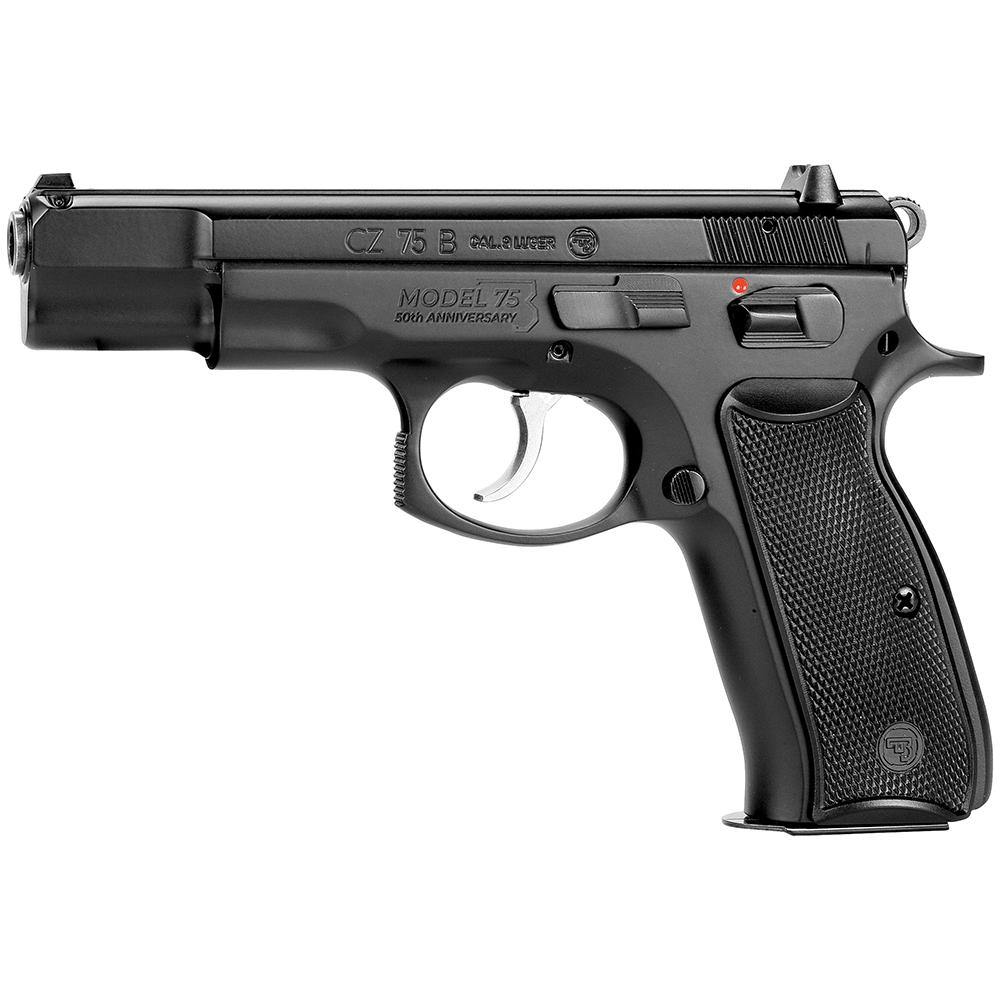 CZ-USA 75 BD 50th Anniversary Elite Handgun 9mm Luger 16rd Magazines (2) 4.6" Barrel Black Picture of Cz-Usa Firearms CZ 75 BD 50TH ELITE 9MM 16RD BLK STEEL FS DECOCKER BLK PLASTIC GRIPS