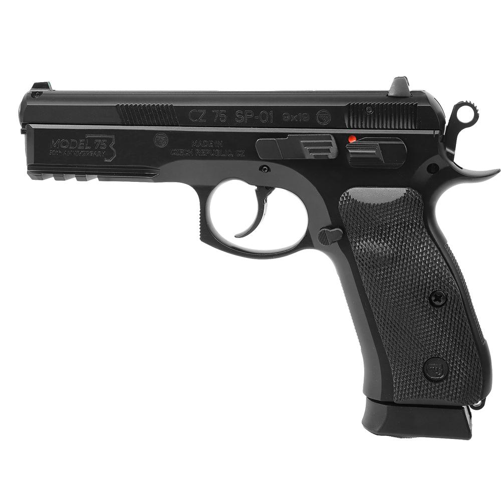 CZ 75 SP-01 50TH Anniversary Handgun 9mm Luger 19rd Magazine 4.6" Barrel Black Poly Coat Manual Safety Picture of Cz-Usa Firearms CZ 75 SP-01 50TH ANNIVERSARY ELITE 9MM 19RD BLK POLYCOAT STEEL MS