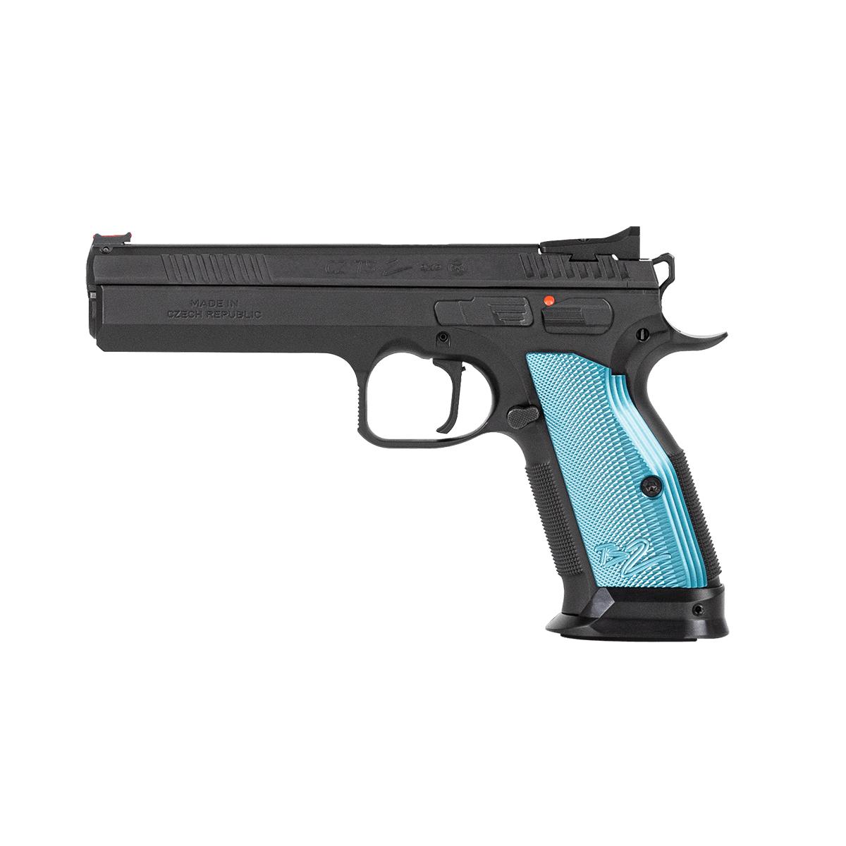 CZ 75 Tactical Sport 2 Handgun 9mm Luger 20rd Magazines 5.28" Barrel Blue Aluminum Grips Picture of Cz-Usa Firearms CZ TS2 9mm Blk Steel Blue Aluminum Grips 20rd mag