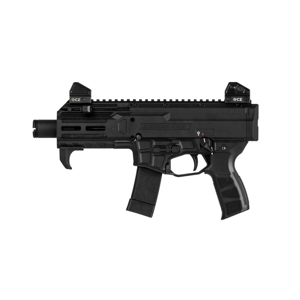 CZ Scorpion 3+ Micro Handgun 9mm Luger 20rd Magazines (5) 4.2" 1/2x28 Threaded Barrel Black with QD Sling Mount Picture of Cz-Usa Firearms CZ Scorpion 3 Plus Micro 9mm 4.2in 20rd w/QD Sling Mount (5) Mags