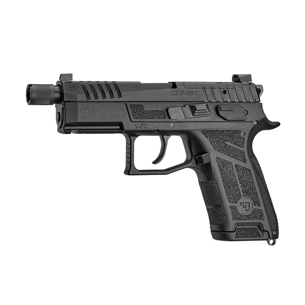 CZ P-09 C Nocturne Suppressor Ready OR Handgun 9mm Luger 17rd Magazines(2) 4.5" Threaded Barrel Fixed Sights Black Picture of Cz-Usa Firearms CZ P-09 C NOCTURNE SUPPRESSOR-READY 9MM 17RD OR BLK FIXED SIGHTS