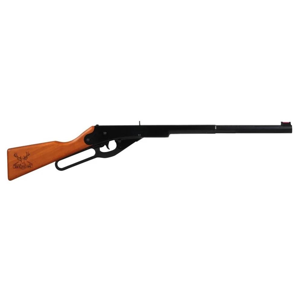 Daisy Buck BB Compact/Short LOP Lever Action Air Rifle .177 Cal Wood Stock - Blue Picture of Daisy Manufacturing Co. Inc. Daisy Buck Compact Lever Action 177 Caliber BB Air Rifle