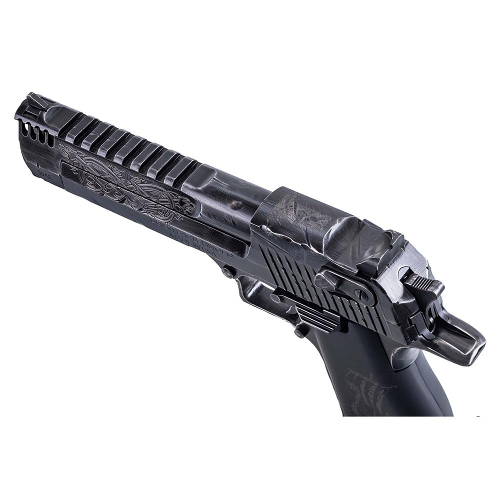 Magnum Research Desert Eagle Mark XIX Viking Handgun .50 AE 7rd Magazines(2) 6" Barrel Picture of Magnum Research MAGNUM .50AE Mark XIX 6" Brl Crbn Stl Frm Sld and Brl w/ Viking eng 7RD MAG