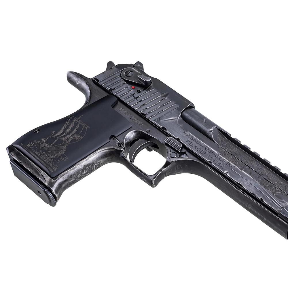 Magnum Research Desert Eagle Mark XIX Viking Handgun .50 AE 7rd Magazines(2) 6" Barrel Picture of Magnum Research MAGNUM .50AE Mark XIX 6" Brl Crbn Stl Frm Sld and Brl w/ Viking eng 7RD MAG