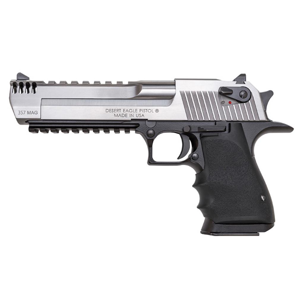 Desert Eagle L6 Handgun .357 Mag 9rd Magazine 6" Barrel Silver Slide with Black Frame Picture of Magnum Research DESERT EAGLE L6 357 MAGNUM MARK XIX 6" BBL BLACK ALUMINUM FRAME