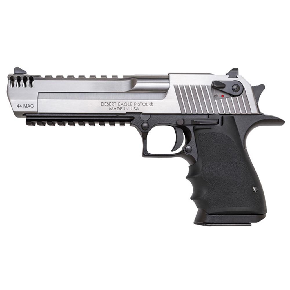 Magnum Research Desert Eagle Mark XIX Handgun .44 Mag 8rd Magazines (2) 6" Barrel Black with Silver Slide Picture of Magnum Research DESERT EAGLE L6 .44 MAGNUM MARK XIX 6" BBL BLACK ALUMINUM FRAME