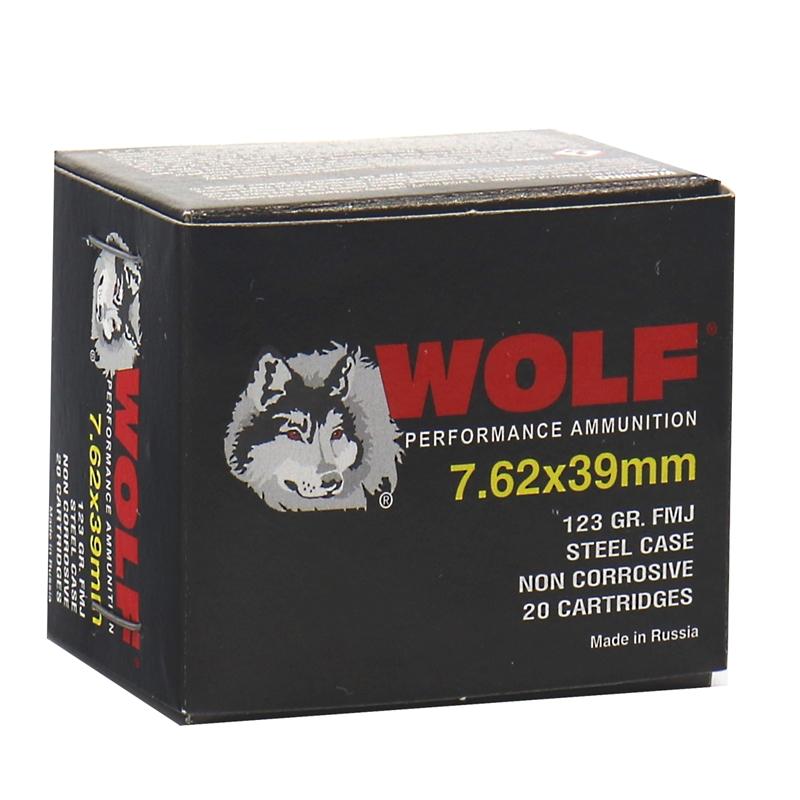 Wolf WPA Polyformance Rifle Ammunition 7.62x39mm 123 gr FMJ 2396 fps 1000/ct Picture of Wolf Performance Ammunition WOLF 7.62X39 123GR FMJ 1000 RD Case