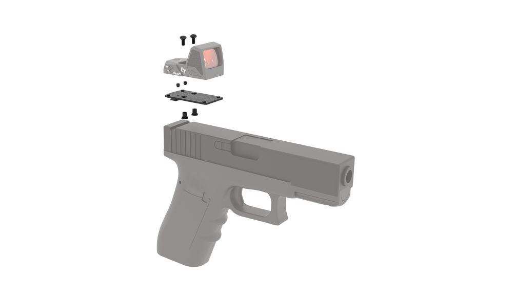 Crimson Trace CT-RAD Dovetail Red Dot Mounting Kit For Glock All Full-Size 43 43 48 Picture of Crimson Trace Corporation CT-RAD Dovetail Mount Kit Fits Glock