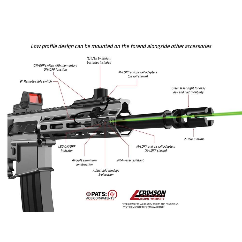 Crimson Trace Rail Master Modular Tactical Laser MTL Green Long Gun Picture of Crimson Trace Corporation Crimson Defender Rail Master MTL Green (long gun)