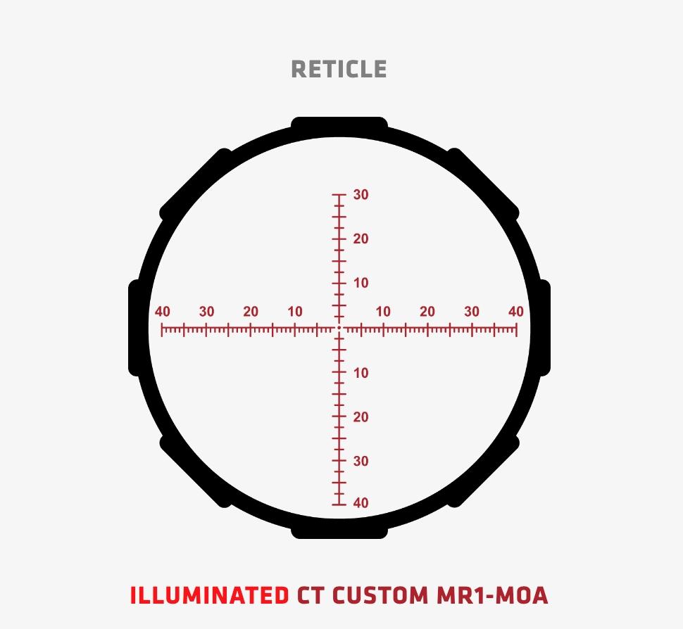 Crimson Trace Hardline Pro Rifle Scope - 4-16x50mm 30mm FFP MR1-MOA Illum Picture of Crimson Trace Corporation CT Hardline Pro Scope 4-16x50 MR1-MOA Illuminated 30mm Tube FFP