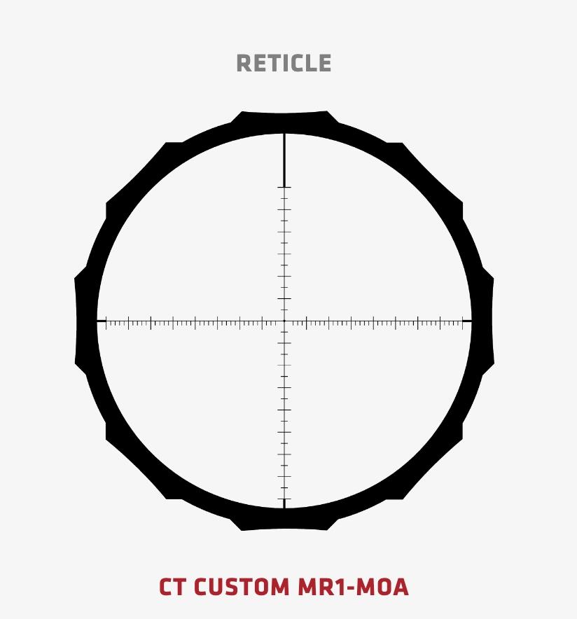 Crimson Trace Hardline Pro Rifle Scope - 3-12x42mm 30mm SFP MR1-MOA Picture of Crimson Trace Corporation CT Hardline Pro Scope 3-12x42 MR1-MOA 30mm Tube