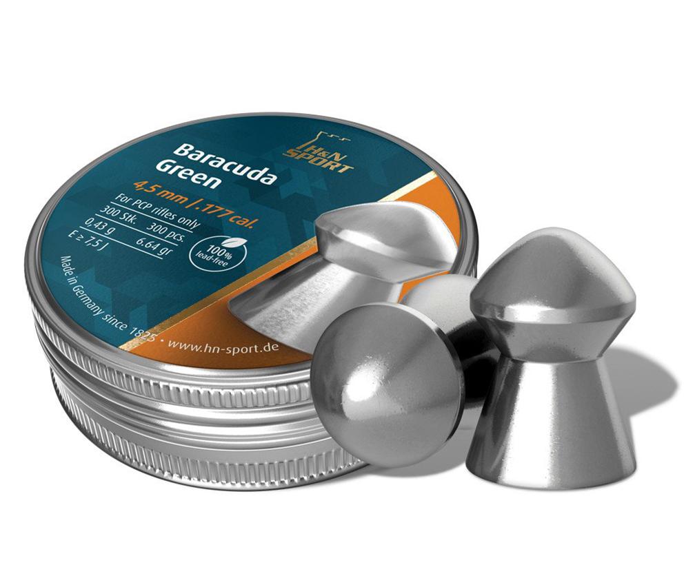 Hatsan H&N Baracuda Green .177 cal (Lead-free) 300/ct Picture of Hatsan USA / Escort Shotguns H&N Baracuda Green .177 cal. lead-free