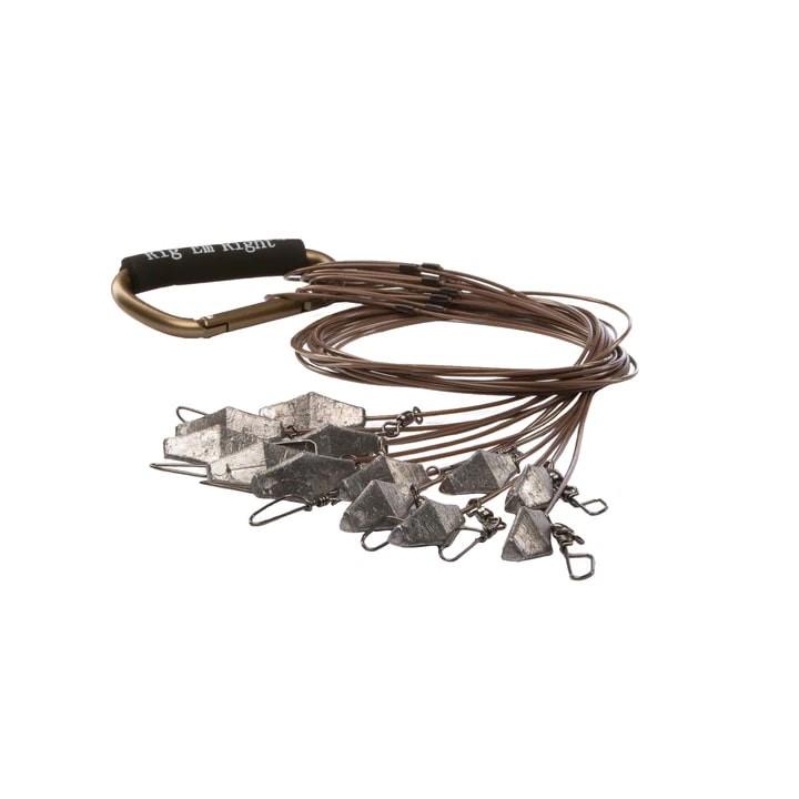 Rig'Em Right Xtreme Coated Cable Decoy Anchors 66" 6oz 12/ct Picture of AdvenTec LLC dba Rig Em Right Outdoors 66in Xtreme Cable TX Rigs 6oz weights (per doz.)