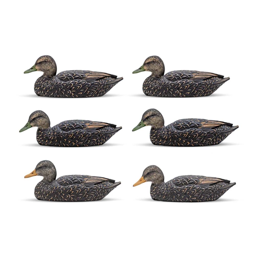 Rig'Em Right Mainline Series Black Duck Decoy 6/ct Picture of AdvenTec LLC dba Rig Em Right Outdoors Black Duck Decoy Six-Pack EVA