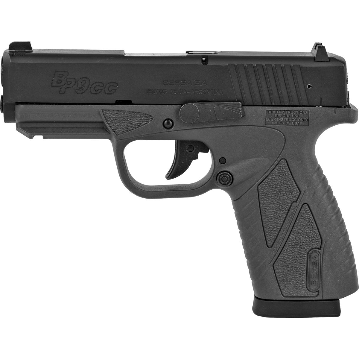 Bersa BP9CC Handgun 9mm Luger 8/rd Magazine 3.3" Barrel Urban Grey Picture of Bersa USA Bersa BP CC 9MM D.A. Matte 8 Rd Pistol Grey