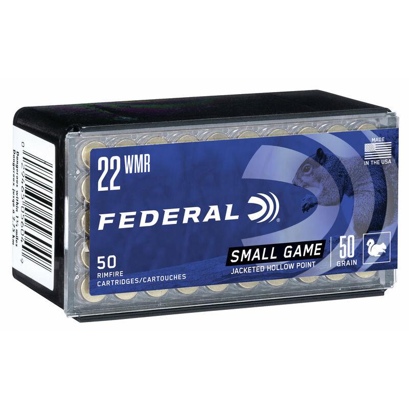 Federal Game-Shok Rimfire Ammunition .22 WMR 50 gr JHP 1530 fps 50/ct Picture of Federal Cartridge Co. FEDERAL 22 MAGNUM 50GR JHP GAME-SHOK AMMO 50RD