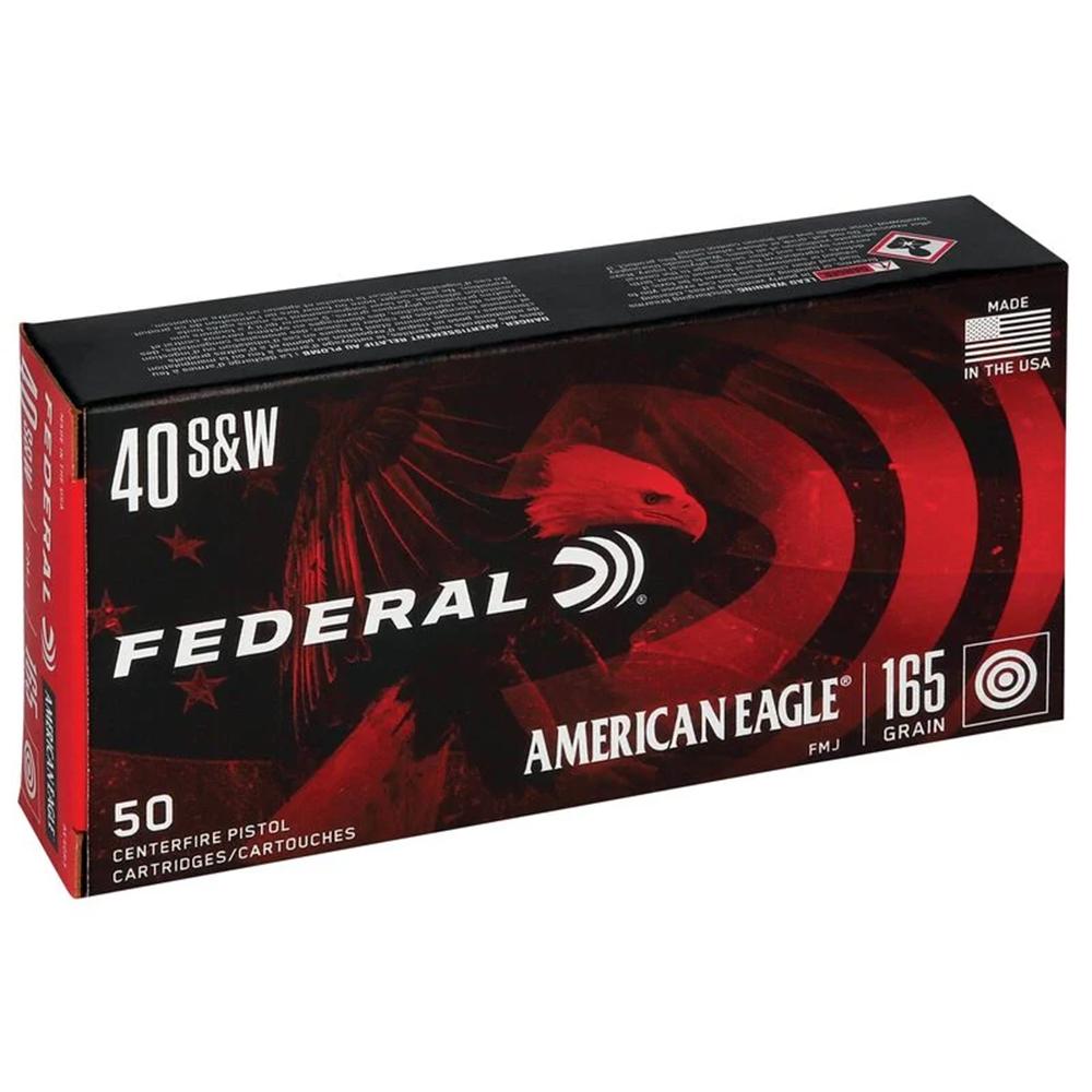 American Eagle Handgun Ammunition .40 S&W 165 gr FMJ 1130 fps 1000/ct Picture of Federal Cartridge Co. FEDERAL 40 S&W 165GR FULL METAL JACKET AMMO 1000RD