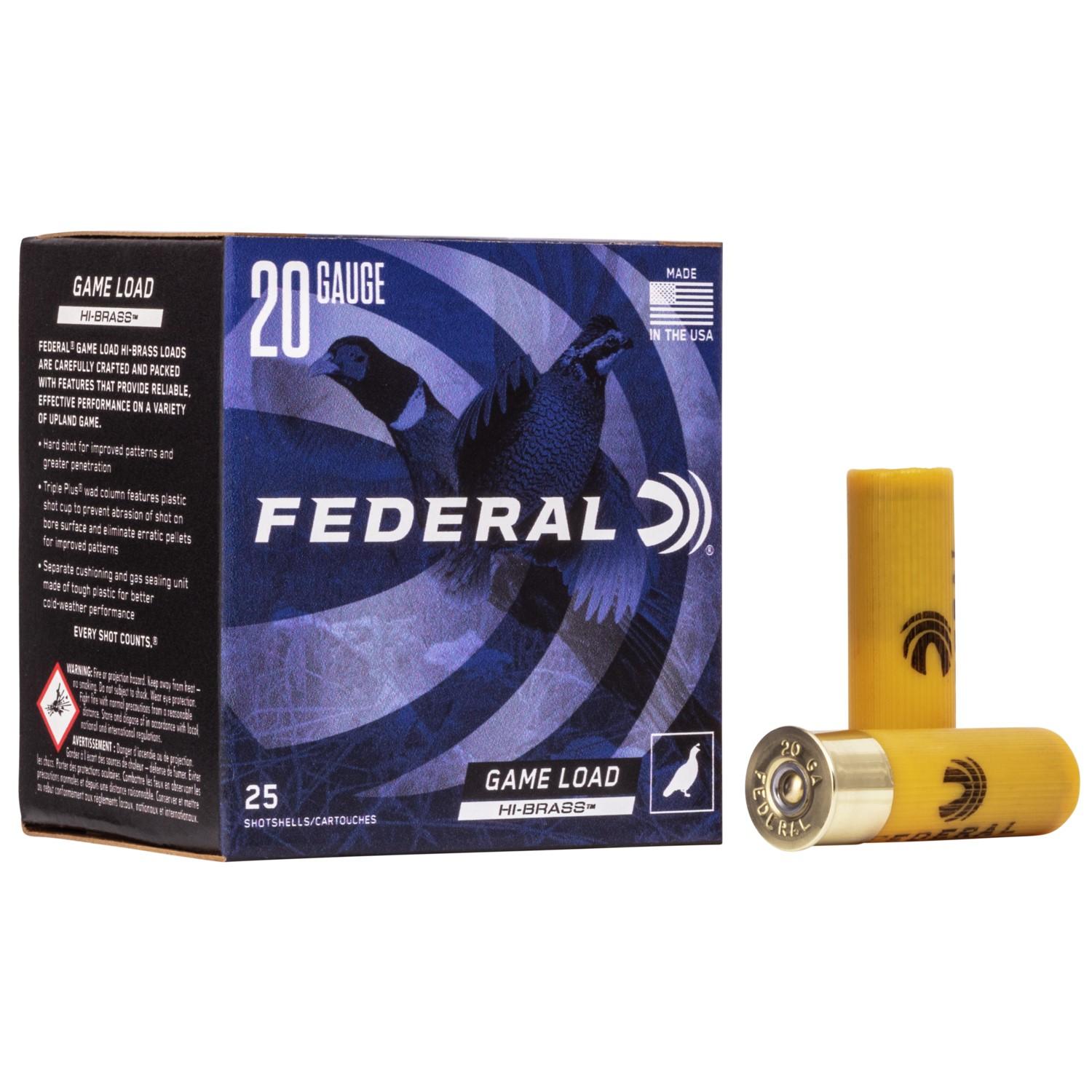 Federal Game-Shok Upland Game Hi Brass Load 20 ga 2 3/4" MAX 1 oz #7.5 - 25/box
