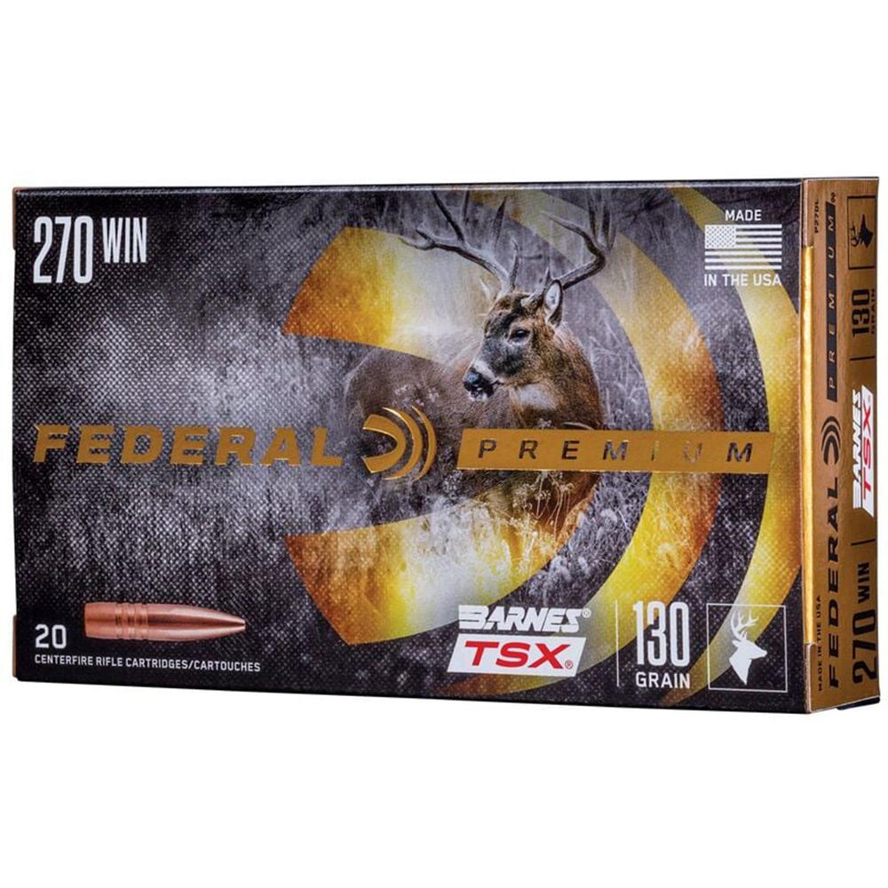 Federal Premium Triple-Shock X Rifle Ammunition .270 Win 130 gr HP 3060 fps - 20/ct Picture of Federal Cartridge Co. FEDERAL 270 WIN 130GR BARNES TSX AMMO 20RD