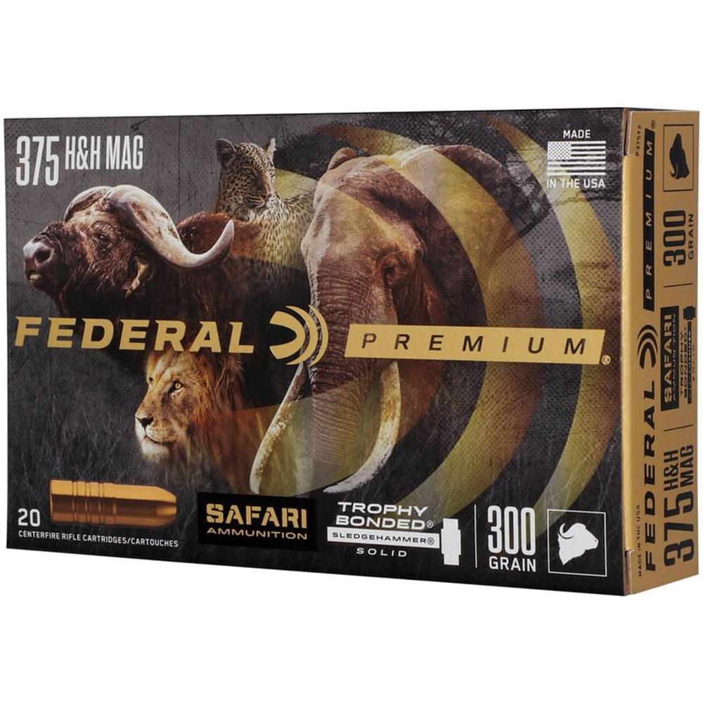 Federal Premium Cape-Shok Rifle Ammunition .375 H&H 300 gr TBSS 2440 fps - 20/ct Picture of Federal Cartridge Co. FEDERAL 375 H&H MAG 300GR TROPHY SLEDGEHAMMER AMMO 20RD