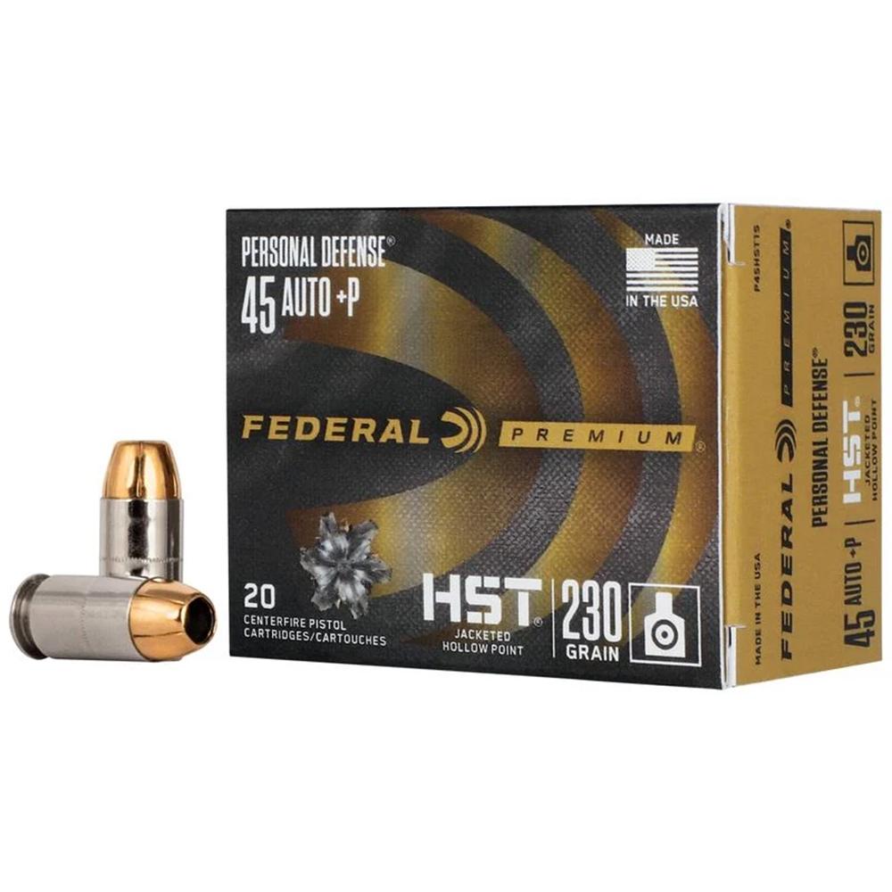 45AUTO 230GR HST JHP PRSONL DFNC Picture of Federal Cartridge Co. FEDERAL 45 AUTO + P 230GR HST AMMO 20RD