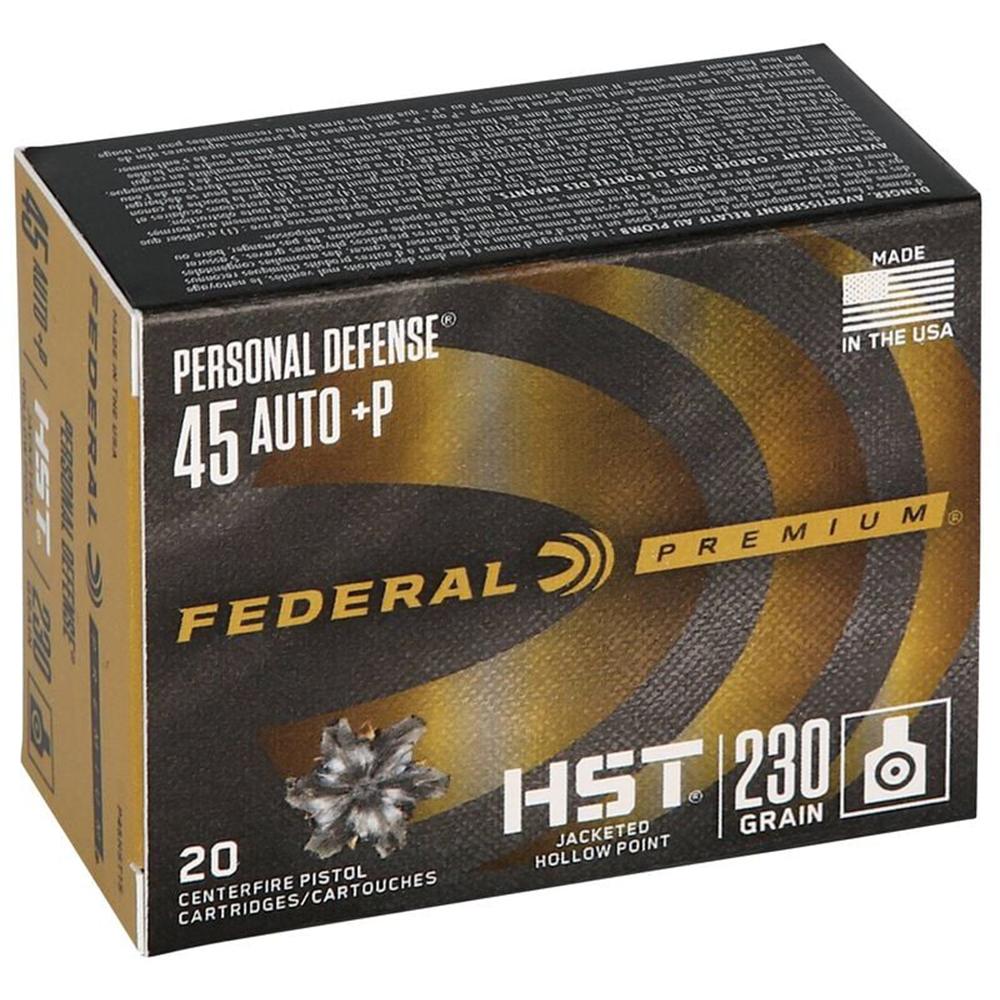 45AUTO 230GR HST JHP PRSONL DFNC Picture of Federal Cartridge Co. FEDERAL 45 AUTO + P 230GR HST AMMO 20RD
