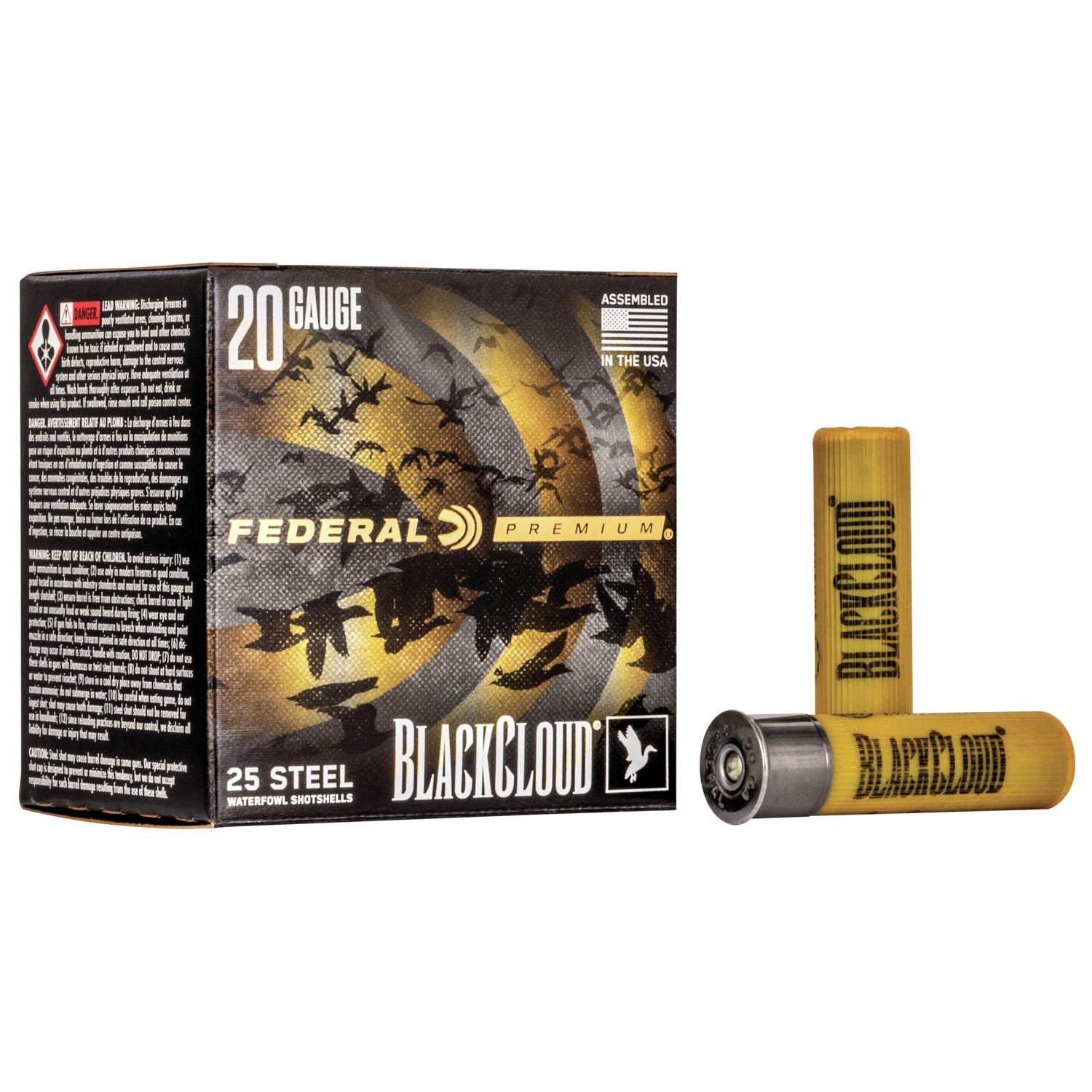 Federal Black Cloud FS Steel Shotshells 20ga. 3" 1oz 1350 fps #4 25/ct