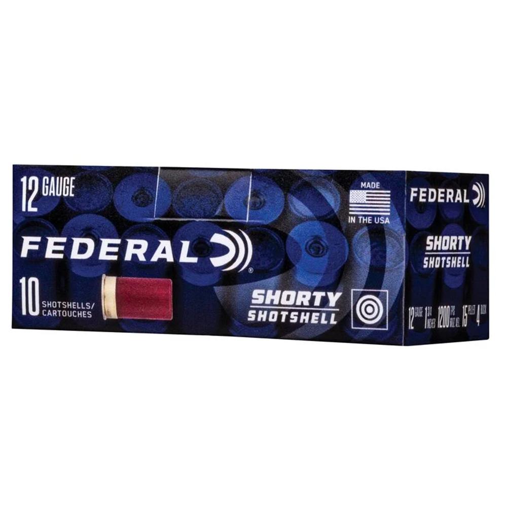 Federal Shorty Shotshells 12ga 1-3/4" 15/16oz 1145 fps #8 10/ct Picture of Federal Cartridge Co. FEDERAL 12GA 1 3/4" 8 SHOT SHORTY SHOTSHELL AMMO 10RD