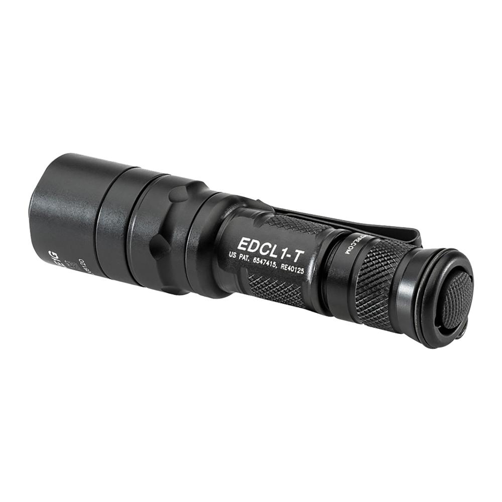 Surefire EDCL1-T Dual Output Everyday Carry Flashlight 500 Lumens Black Picture of Surefire Llc EDC TACT 3V 5/500 LU WH LED ALUM BLK TYPE 3 ANO TACTICAL SWITCH