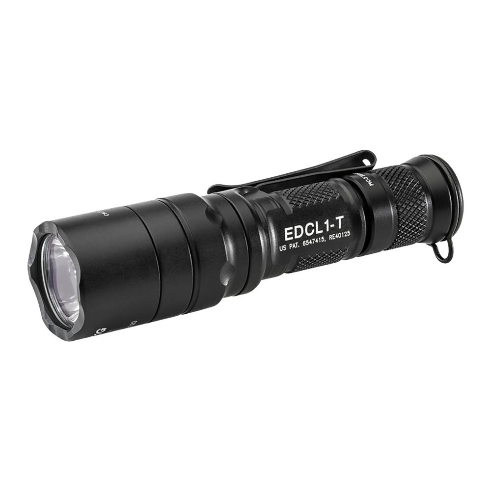 Surefire EDCL1-T Dual Output Everyday Carry Flashlight 500 Lumens Black Picture of Surefire Llc EDC TACT 3V 5/500 LU WH LED ALUM BLK TYPE 3 ANO TACTICAL SWITCH